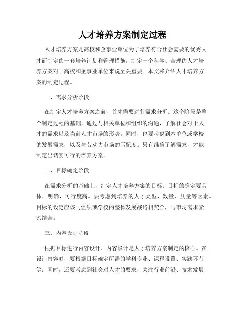 人才培养方案制定过程