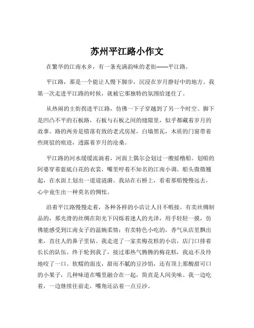 苏州平江路小作文