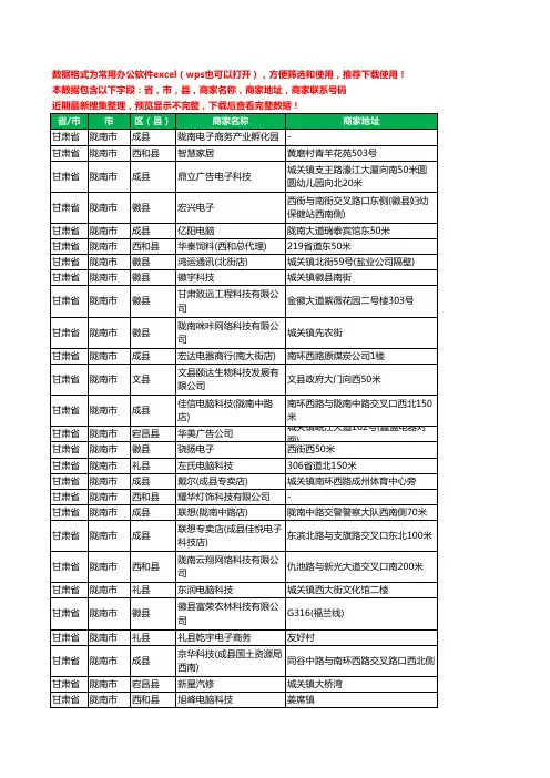 2020新版甘肃省陇南市电器有限公司工商企业公司商家名录名单黄页联系电话号码地址大全203家