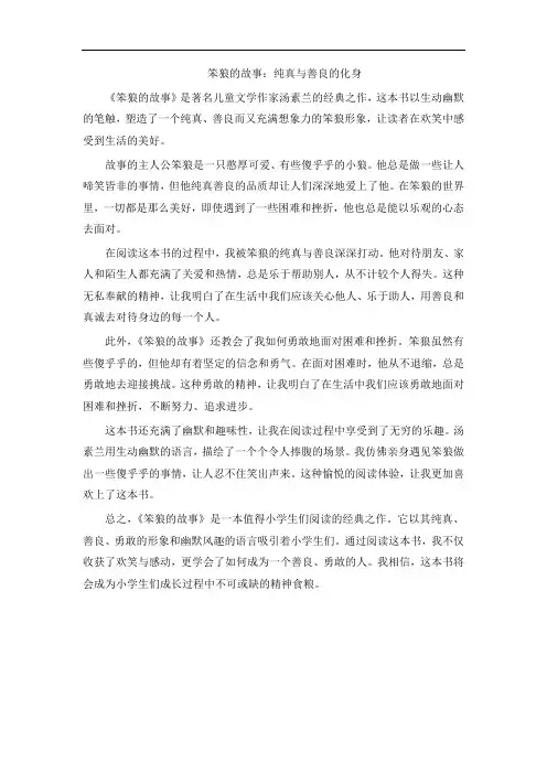 小学生必读课外书,笨狼的故事,读后感