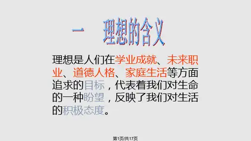 正确对待理想与现实参考PPT课件