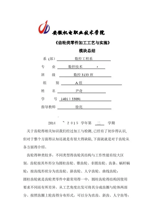齿轮类零件加工工艺与实施