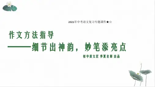 中考语文复习专题课件★☆作文训练一细节描写