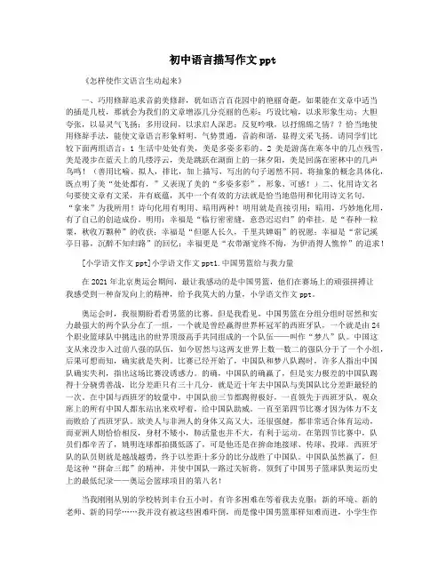 初中语言描写作文ppt