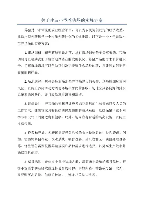 关于建造小型养猪场的实施方案