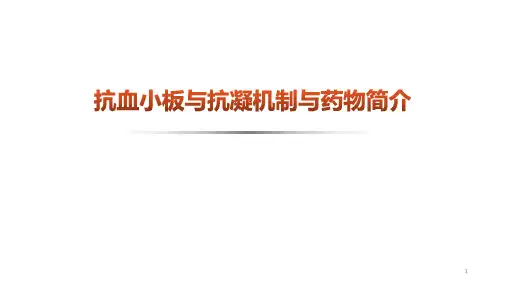抗血小板与抗凝机制与药物简介