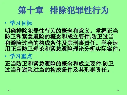 刑法总则课件 第10章 排除犯罪性行为
