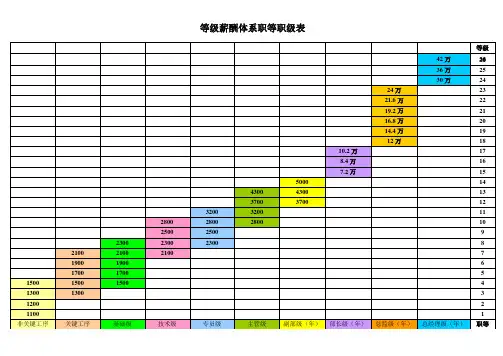 等级薪酬体系职等职级表(制造业)