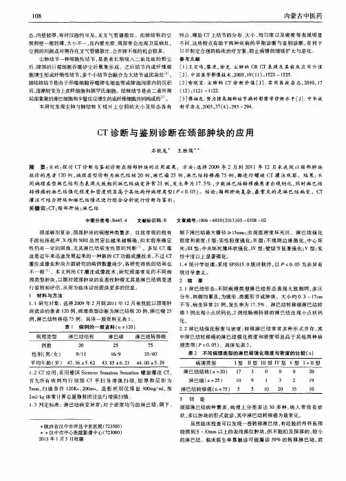 CT诊断与鉴别诊断在颈部肿块的应用