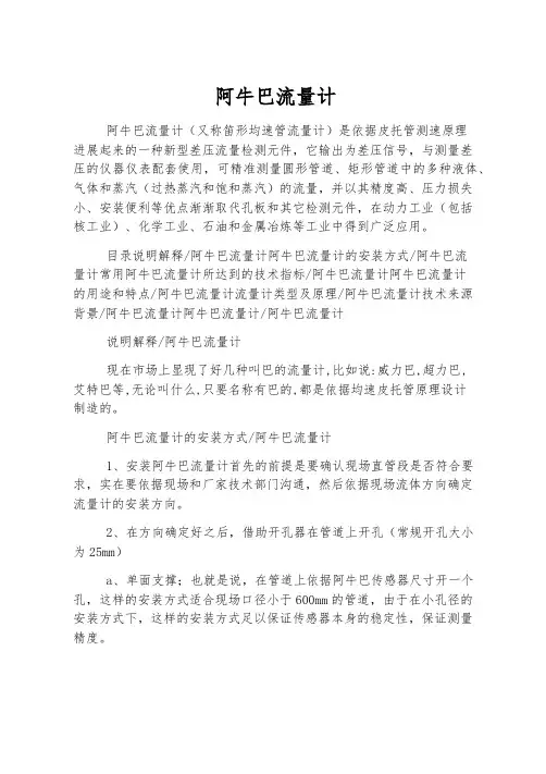 阿牛巴流量计
