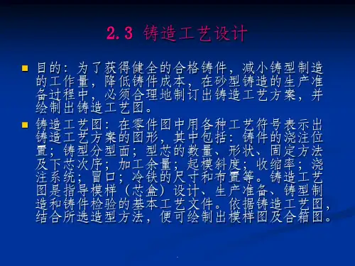 砂型铸造工艺设计ppt课件