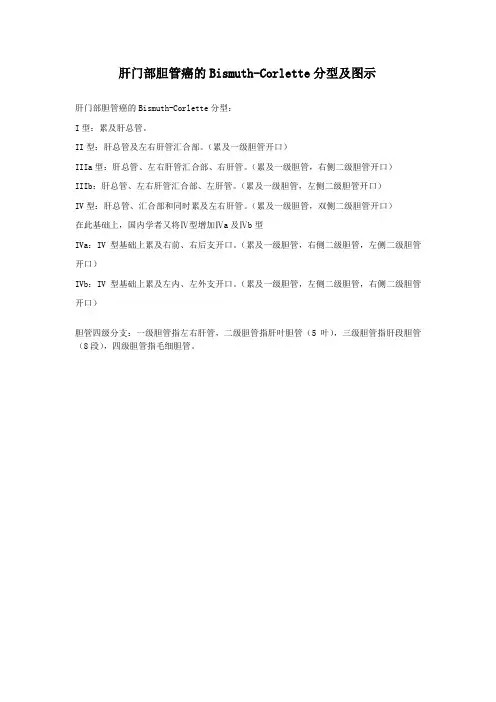 肝门部胆管癌的分型及图示