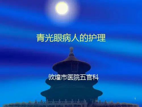 青光眼病人的护理PPT课件