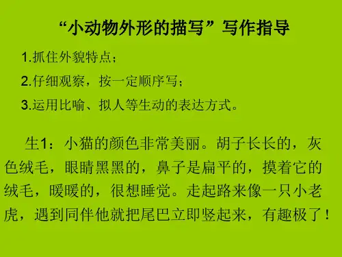 “小动物外形的描写”写作指导精品PPT课件