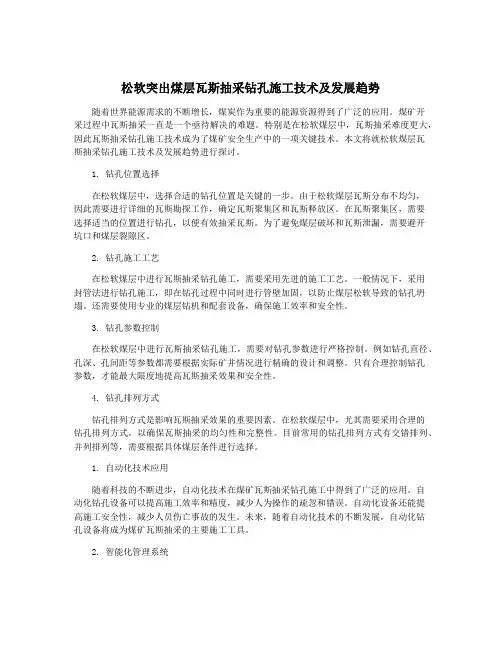 松软突出煤层瓦斯抽采钻孔施工技术及发展趋势