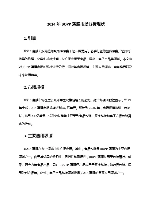 2024年BOPP薄膜市场分析现状