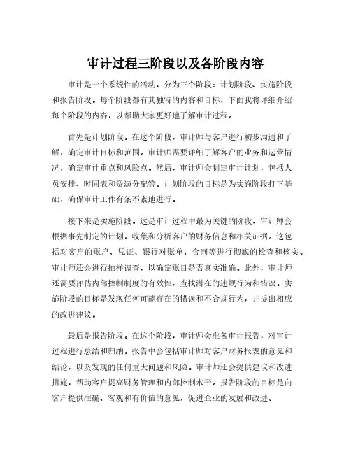 审计过程三阶段以及各阶段内容