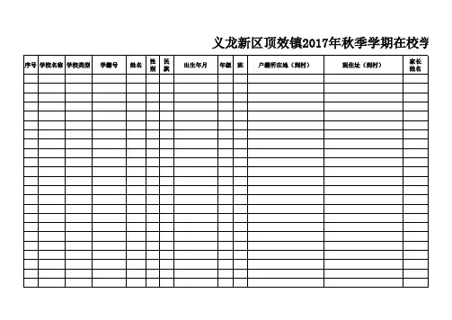 2017年秋季学期学生信息台账