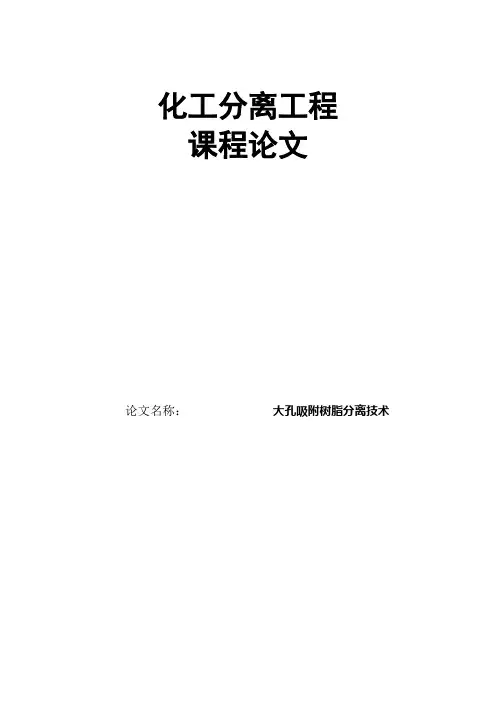 大孔吸附树脂分离技术