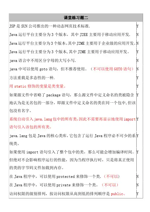 java判断题(整本书的)