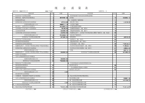 现金流量表自动生成模板2022
