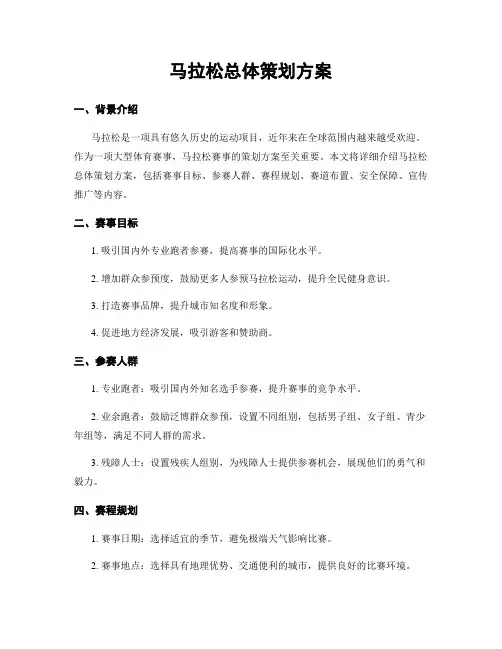 马拉松总体策划方案