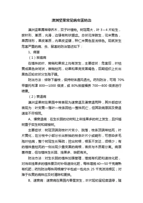 澳洲坚果常见病虫害防治
