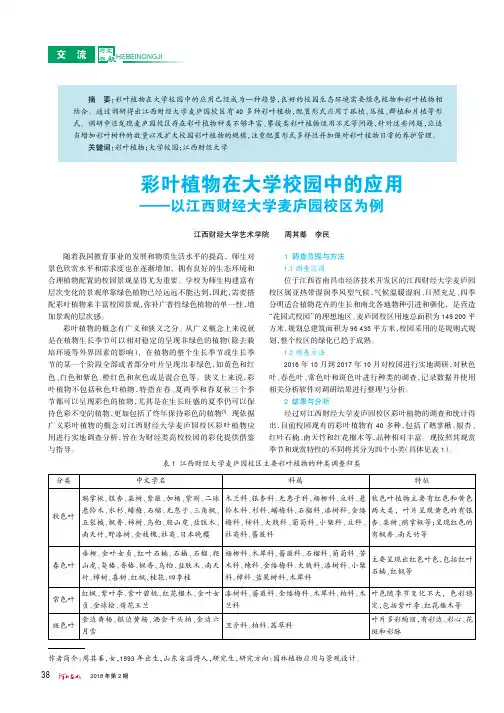 彩叶植物在大学校园中的应用——以江西财经大学麦庐园校区为例
