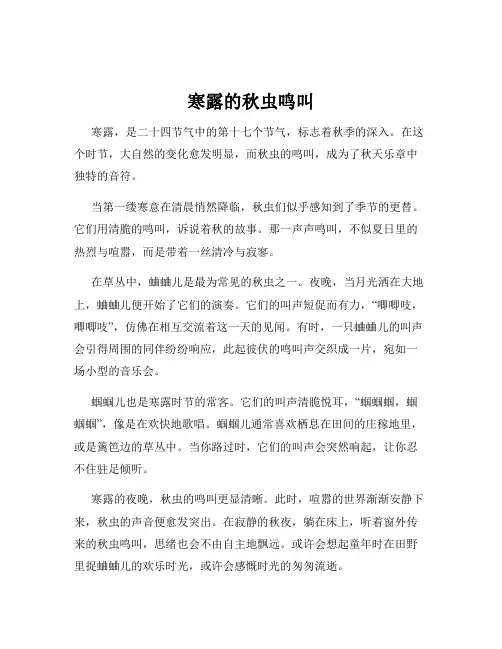 寒露的秋虫鸣叫