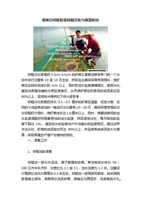 南美白对虾虾苗标粗淡化与病害防治