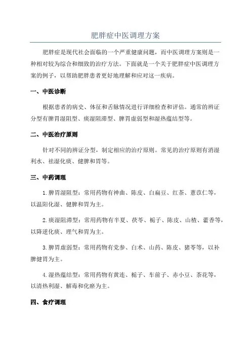 肥胖症中医调理方案