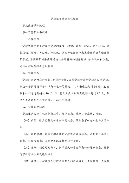 贷款业务操作流程模版