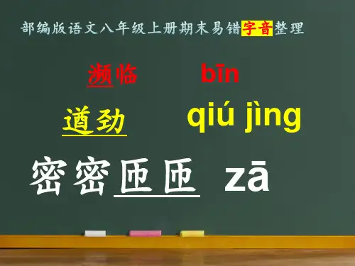 部编版初中语文八年级上册期末复习易错字音整理
