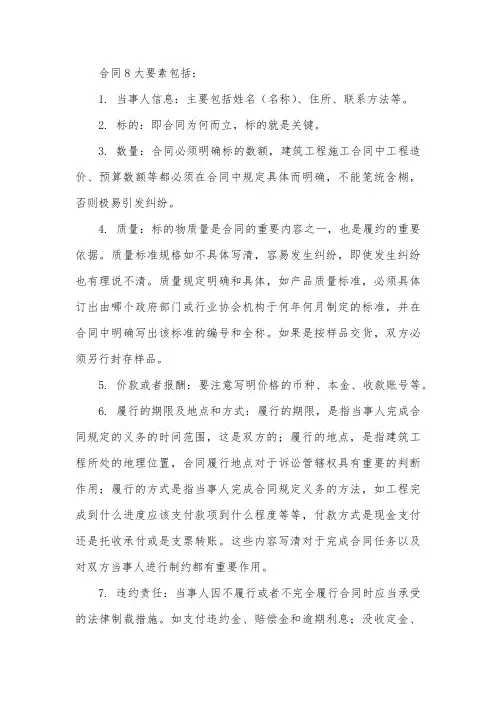 合同8大要素
