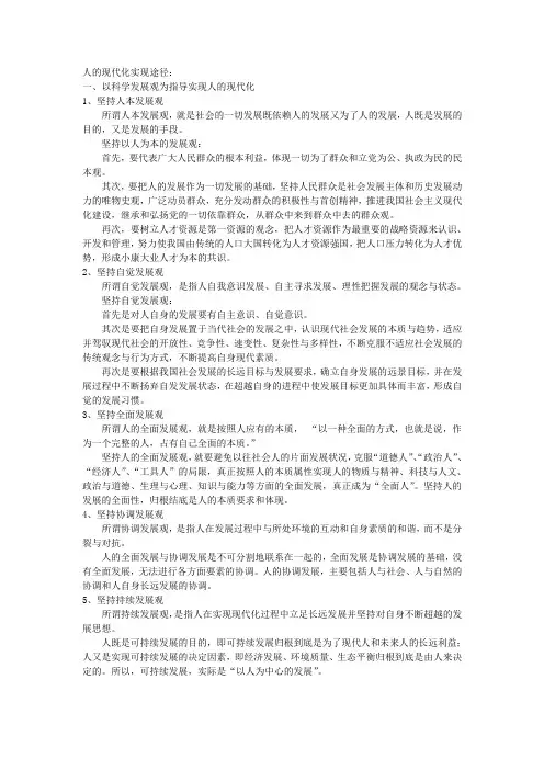 人的现代化实现途径