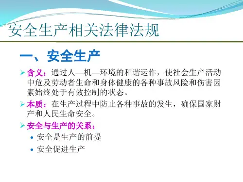 安全生产法律法规培训ppt课件
