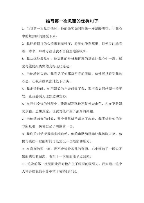 描写第一次见面的优美句子