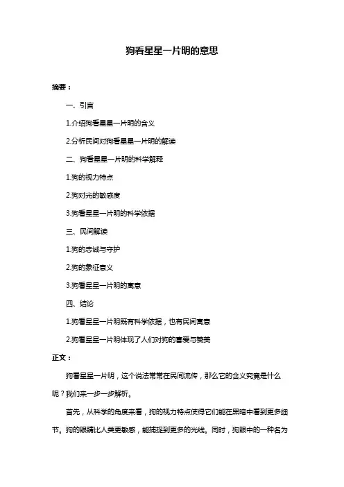 狗看星星一片明的意思