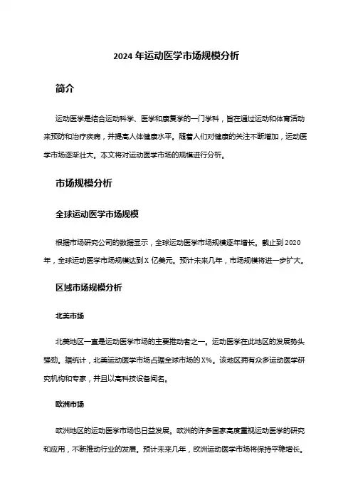 2024年运动医学市场规模分析