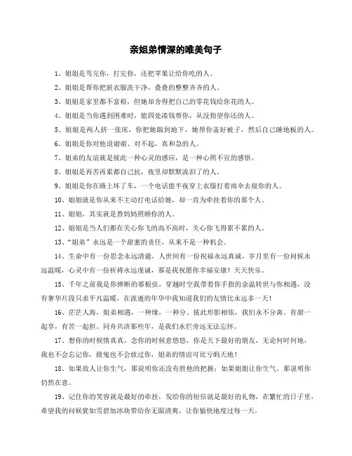 亲姐弟情深的唯美句子