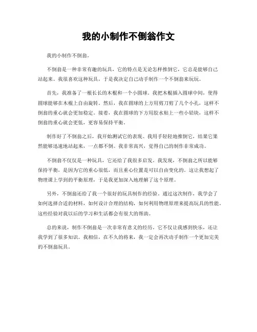 我的小制作不倒翁作文