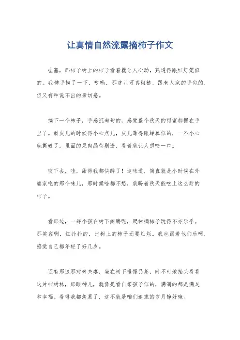 让真情自然流露摘柿子作文