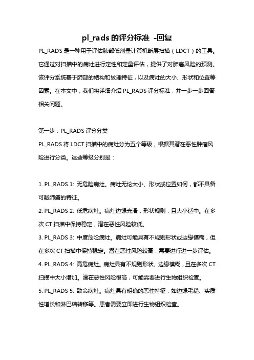 pl_rads的评分标准 -回复