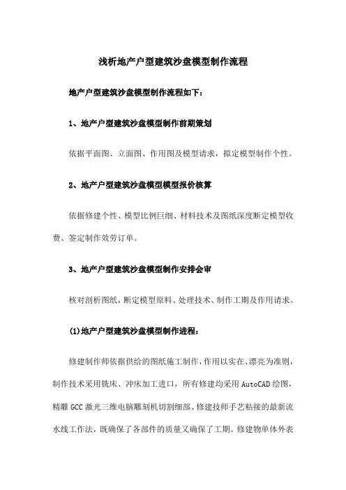 浅析地产户型建筑沙盘模型制作流程
