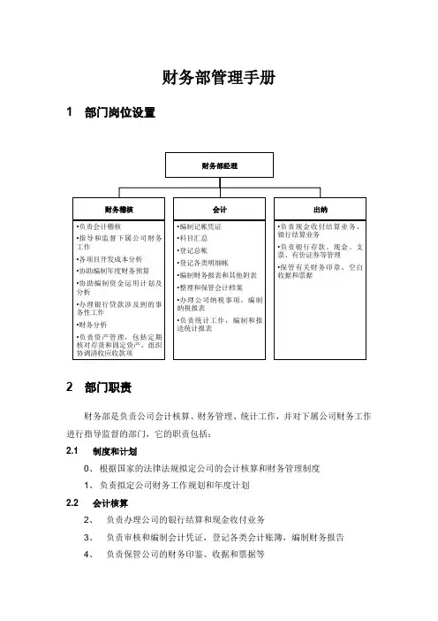 财务部管理手册