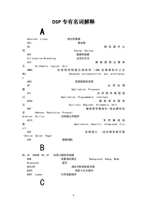 DSP名词解释