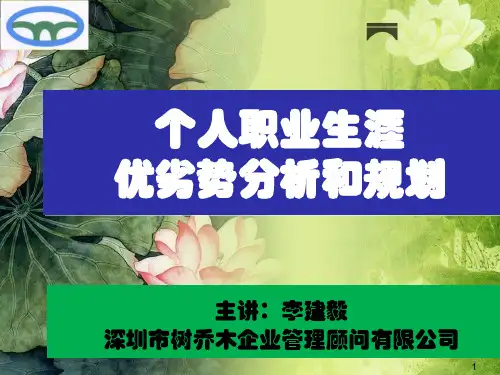 个人职业生涯规划SWOTppt课件