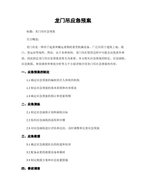龙门吊应急预案