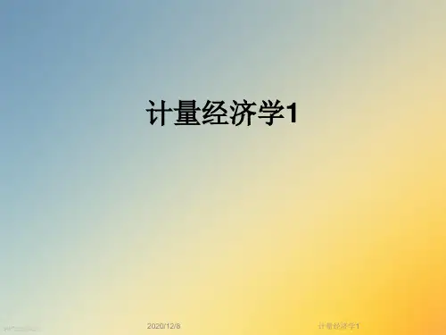 计量经济学1