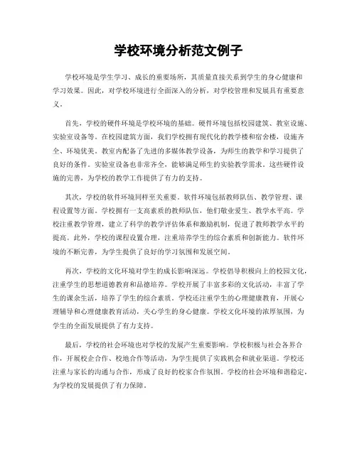 学校环境分析范文例子